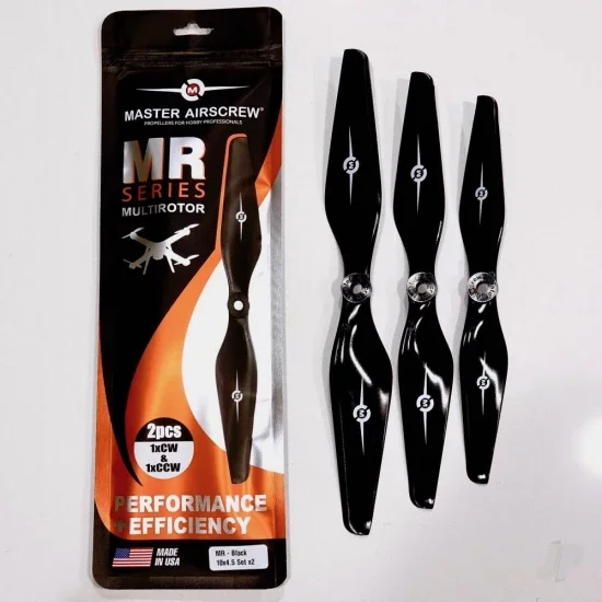Master Airscrew 6x3.2 3MR 3-Blade Propeller (CW) Reverse/Pusher Black &mdash; image 3 of 8