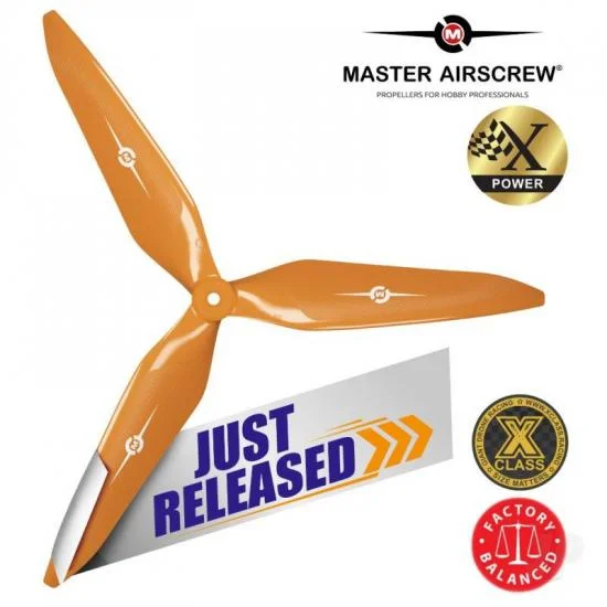 Master Airscrew 12x11 3X Power X-Class Giant Racing Drone Propeller (CW) Reverse/Pusher Orange — image 10 of 11