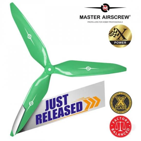 Master Airscrew 3X Power - 13x12 Propeller (CW) Rev./Pusher Green — image 9 of 10