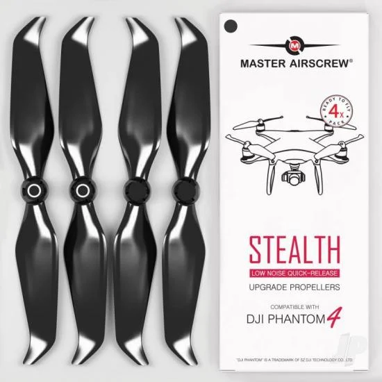 Master Airscrew 9.5x5.7 STEALTH Multirotor Propeller Set x4 Black for DJI Phantom 4 &mdash; image 2 of 4