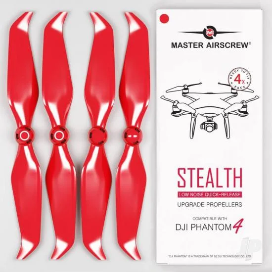 Master Airscrew 9.5x5.7 STEALTH Multirotor Propeller Set x4 Red for DJI Phantom 4 — image 2 of 5