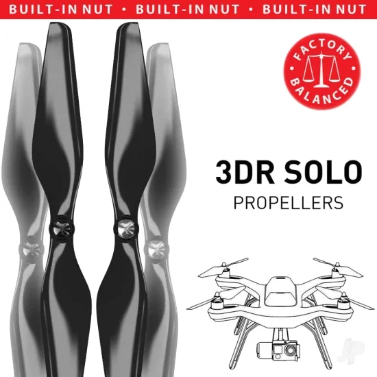 Master Airscrew MR-SL - 10x4.5 Prop C Set x4 Black, Built-in Nut for 3DR SOLO — image 8 of 10