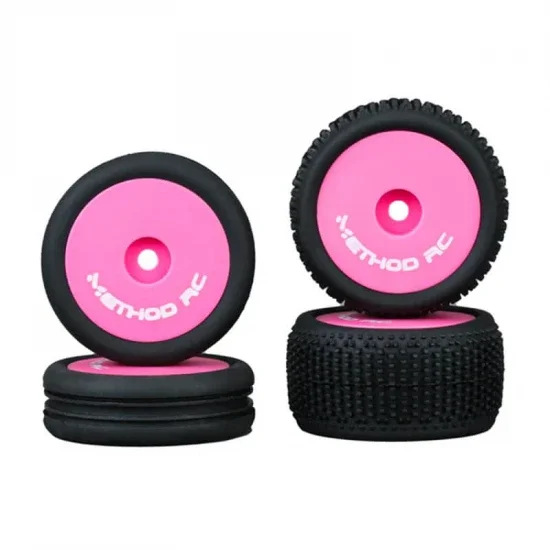 Method RC Method Nitragrip 1/24 Buggy Tyres F/R On 7mm Hex Pink (4) — image 1 of 6