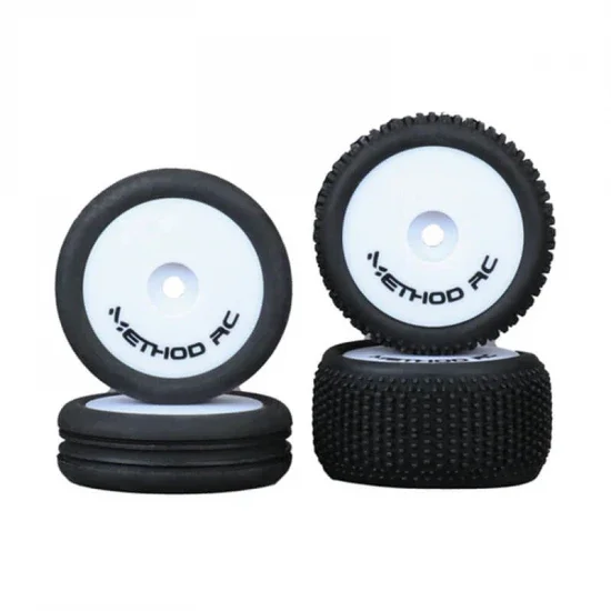Method RC Method Nitragrip 1/24 Buggy Tyres F/R On 7mm Hex White (4) — image 1 of 7