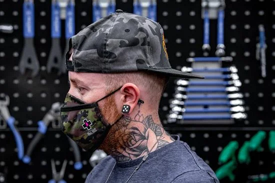 CML Racing Muc-Off Reuseable Face Mask Woodland Camo - Small — image 6 of 7