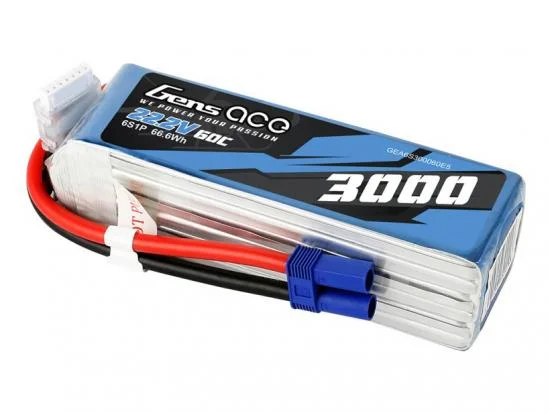 Gens Ace LiPo - 6S 22.V 3000mAh 60C - EC5 — image 3 of 5