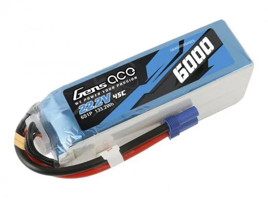 Gens Ace LiPo - 6S 22.2V 6000mAh 45C - EC5 — image 1 of 5
