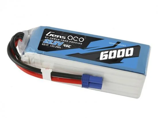 Gens Ace LiPo - 6S 22.2V 6000mAh 45C - EC5 — image 3 of 5
