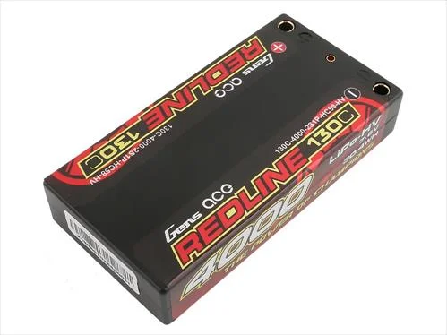 Gens Ace HV LiPo Shorty Hard Case - 2S 7.6V 4000mAh 130C - 4mm Tubes &mdash; image 3 of 3