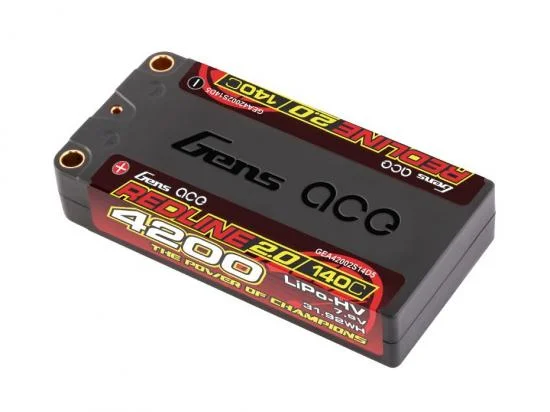 Gens Ace Redline 2.0 Race HV LiPo - 7.6V 4200mAh 140C RL2 Shorty - 5mm — image 2 of 5