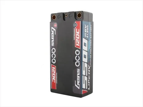Gens Ace HV LiPo Shorty Hard Case - 2S 7.6V 5500mAh 120C - 5mm Tubes — image 2 of 3