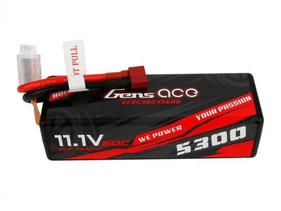Gens Ace Hard Case LiPo - 3S 11.1V 5300mAh 60C with Deans &mdash; image 3 of 4