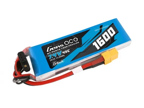 Gens Ace G-Tech LiPo - 2S 7.4V 1600mAh 45C with XT60 — image 1 of 5