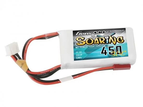 Gens Ace LiPo - 3S 11.1V 450mAh 30C Soaring with JST-SYP &mdash; image 4 of 5
