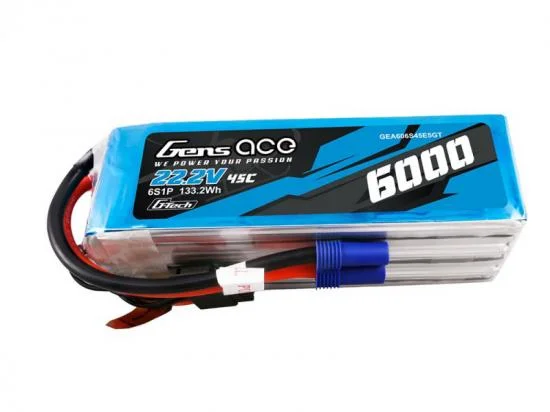 Gens Ace G-Tech LiPo - 6S 22.2V 6000mAh 45C - EC5 &mdash; image 2 of 4