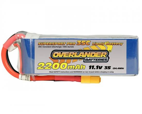 Overlander Sport LiPo 2200MAh 3S 11.1v - 35C With XT60 Connector — image 1 of 3