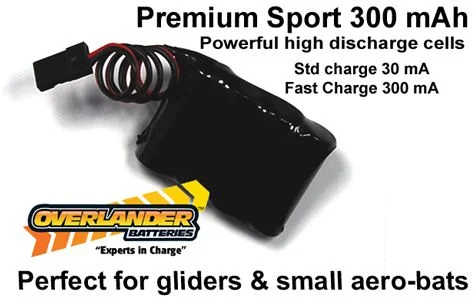 Overlander Premium Sport 300 mAh Nimh 2/3 AAA 4.8v RX Flat — image 1 of 3
