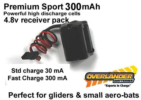 Overlander Nimh Battery Pack 2/3 AAA 300mah 4.8v Receiver SQ Premium Sport — image 1 of 3