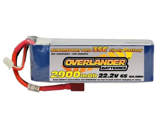 Overlander 2900mAh 22.2V 6S 35C Supersport Pro LiPo Battery — image 3 of 3