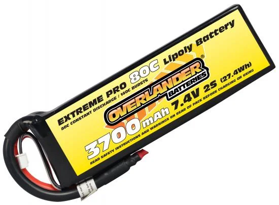 3700mAh 2S 7.4v 70C LiPo Battery - Overlander Extreme Pro &mdash; image 3 of 4