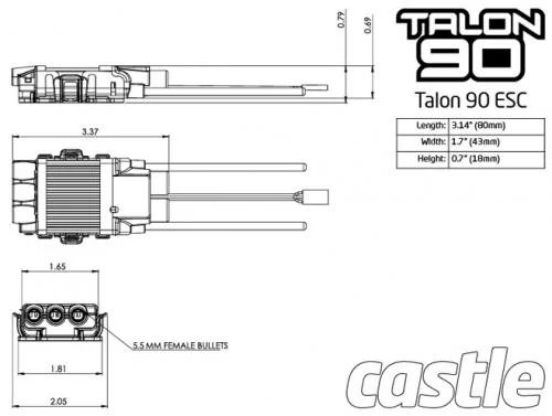 Castle Creations Talon 90 - 25V 90A ESC - With High Output BEC — image 5 of 7