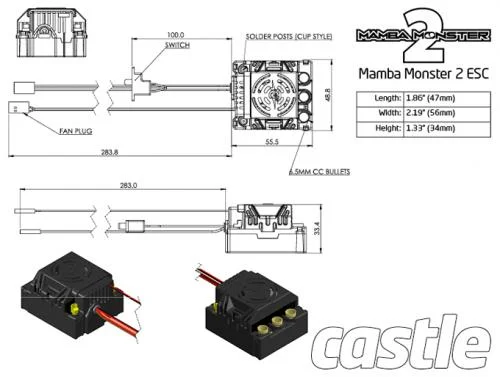 Castle Creations Mamba Monster 2 Waterproof ESC — image 3 of 6