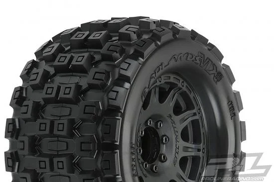 ProLine Badlands MX 3.8 Tyres Mounted on Raid Black 8X32 Wheels - 17mm Hex — image 2 of 9