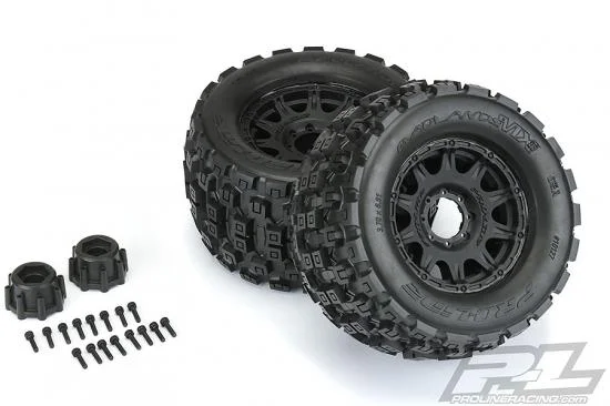 ProLine Badlands MX 3.8 Tyres Mounted on Raid Black 8X32 Wheels - 17mm Hex — image 4 of 9