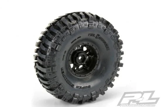 ProLine Interco Bogger 1.9 G8 Rock Terrain Truck Tyres on IMPULSE Black Beadlock Wheels (2) — image 8 of 13