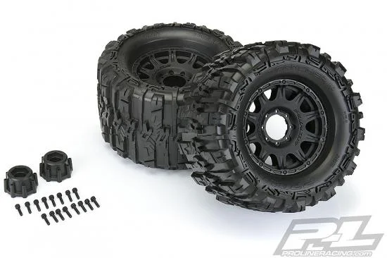 ProLine Trencher HP Belted 3.8 Tyres Mounted on Raid Black 8X32 Wheels - 17mm Hex — image 12 of 15