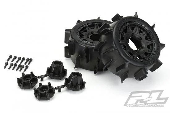 ProLine Sand Paw LP 2.8 Tyres Mounted on Black Raid 6X30 Wheels (2) — image 4 of 7