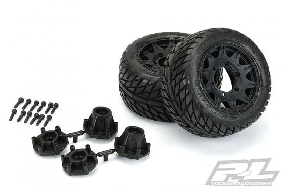 ProLine Street Fighter 2.8 Tyres Mounted on Black Raid 6X30 Removable Hex Wheels - 12mm Hex — image 4 of 8