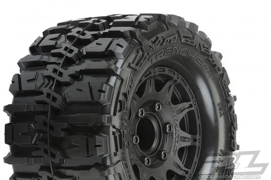ProLine Trencher HP Belted 2.8 Tyres Mounted On Black 6X30 Removable Hex Wheels - 12mm Hex — image 13 of 14