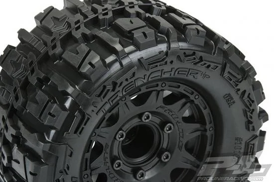 ProLine Trencher HP Belted 2.8 Tyres Mounted On Black 6X30 Removable Hex Wheels - 12mm Hex — image 10 of 14