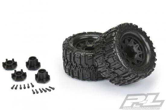 ProLine Trencher HP Belted 2.8 Tyres Mounted On Black 6X30 Removable Hex Wheels - 12mm Hex — image 9 of 14