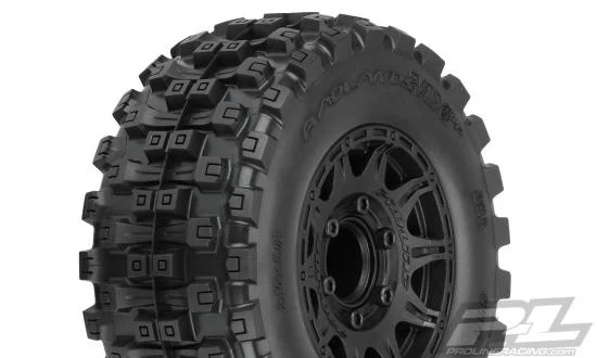 ProLine Badlands MX28 HP 2.8 Belted Tyres - Mounted On Black 6X30 Wheels - 12mm Hex — image 1 of 10