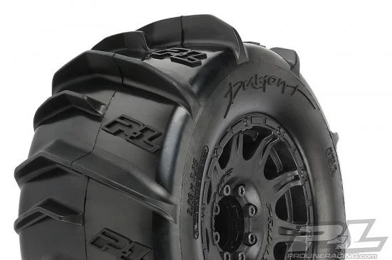 ProLine Dumont 3.8 Paddle Tyres Mounted on Black Raid 8x32 17mm Wheels (2) — image 11 of 12