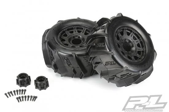 ProLine Dumont 3.8 Paddle Tyres Mounted on Black Raid 8x32 17mm Wheels (2) — image 9 of 12
