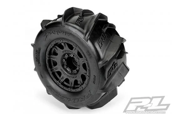 ProLine Dumont 3.8 Paddle Tyres Mounted on Black Raid 8x32 17mm Wheels (2) — image 7 of 12