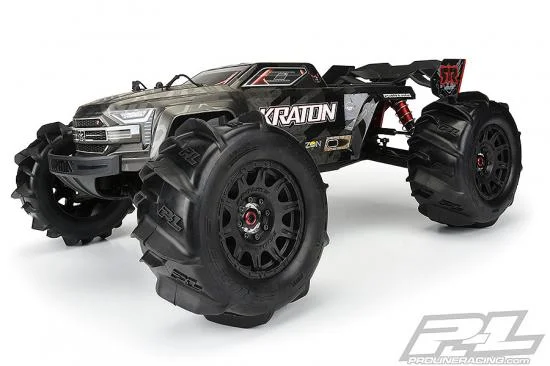 ProLine Dumont 3.8 Paddle Tyres Mounted on Black Raid 8x32 17mm Wheels (2) — image 6 of 12