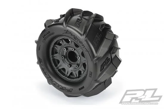 ProLine Dumont 2.8 Sand Paddle Tyres on Raid Black 6x30 12mm Hex Wheels (2) — image 9 of 14
