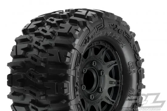 ProLine Trencher 2.8 Tyres Mounted on Black Raid 6X30 Removable Hex Wheels - 12mm Hex — image 2 of 9