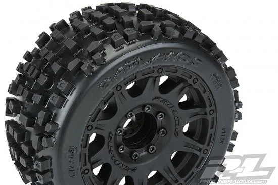 ProLine Badlands 3.8 Tyres Mounted on Raid Black 8X32 Wheels - 17mm Hex — image 6 of 11