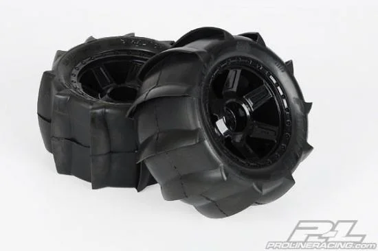 ProLine Sling Shot 3.8 Mounted on Black Desparado 1/2 Inch Offset Wheels - 17mm Hex &mdash; image 2 of 2