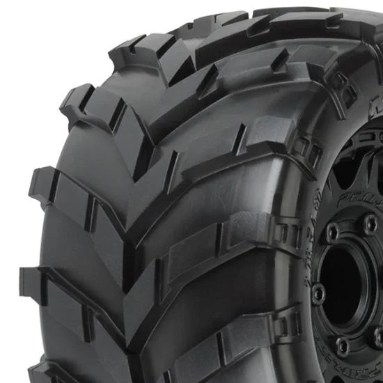 ProLine Masher 2.8 Tyres Mounted on Black Raid 6X30 Removable Hex Wheels - 12mm Hex — image 1 of 6
