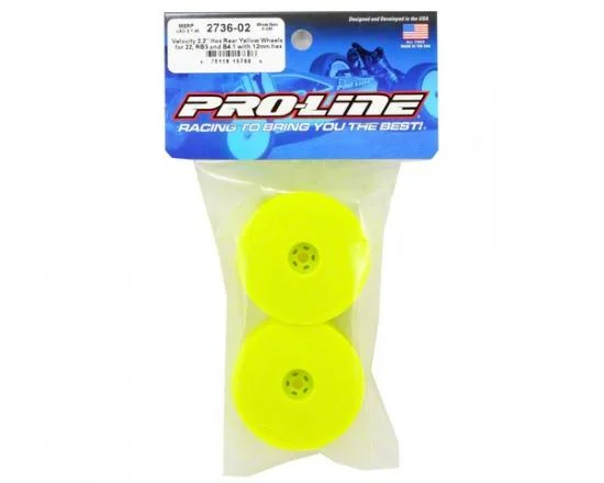 ProLine Velocity Rear 1:10 Buggy Wheels - 12mm Hex Fitting - Yellow (2) — image 2 of 4