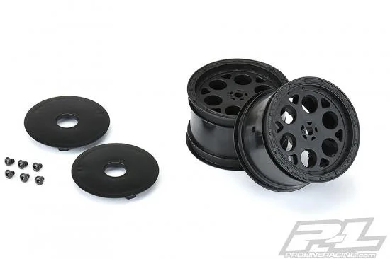 ProLine Showtime Sprint Car 2.2 Hex Black Rear Wheels (2) — image 9 of 12