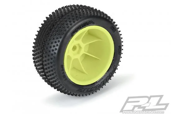 ProLine Mini-B Prism Tyres Mounted On Yellow Wheels Rear &mdash; image 7 of 11