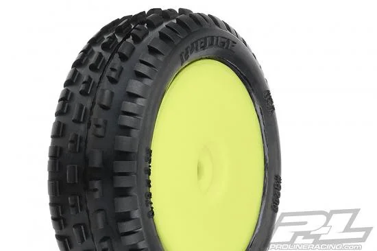 ProLine Mini-B Wedge Tyres Mounted On Yellow Wheels Front — image 10 of 11