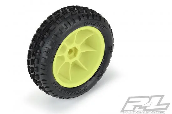ProLine Mini-B Wedge Tyres Mounted On Yellow Wheels Front — image 7 of 11